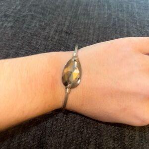 Smoky Gray Faceted Stone Cord Bracelet - Women Jewelry